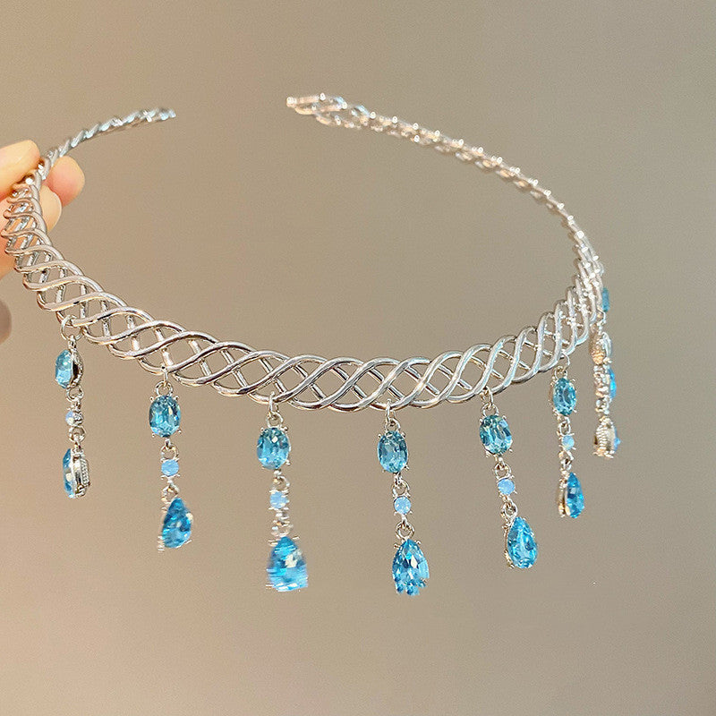 Blue Water Drop Zircon Collar Women's Fashion