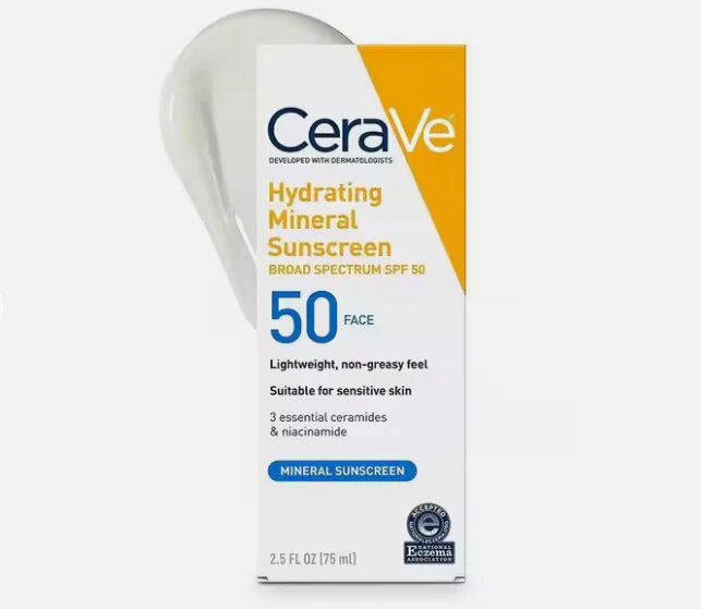 CeraVe Hydrating Sheer Sunscreen SPF 30 for Face and Body | Mineral & Chemical Sunscreen with Zinc Oxide, Hyaluronic Acid, Niacinamides and Ceramides| Paraben Free Fragrance Free